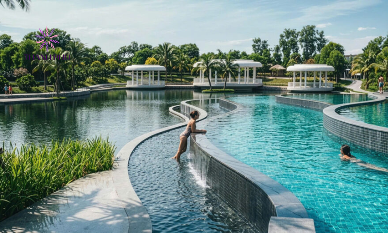 Hồ bơi nghỉ dưỡng xanh mát, sang trọng và thư thái